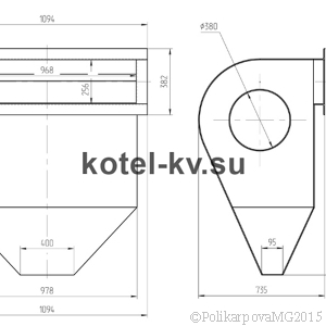 Чертеж золоуловителя ЗУ 1,1