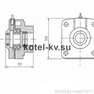 Чертеж корпуса подшипника заднего вала Т 220.04.002