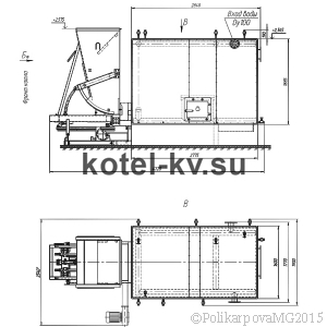 Чертеж котла 1,2 МВт вид 2