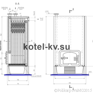 Чертеж котла 150 кВт