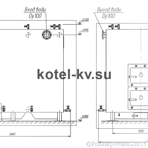 Чертеж котла на дровах 700 кВт