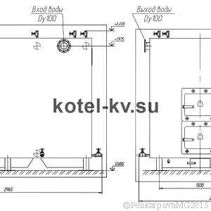 Чертеж котла на дровах 800 кВт