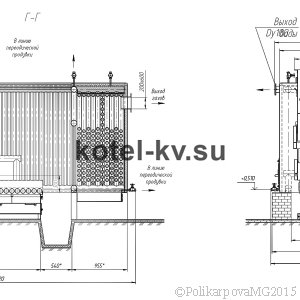 Чертеж угольного котла 1,2 МВт вид 2