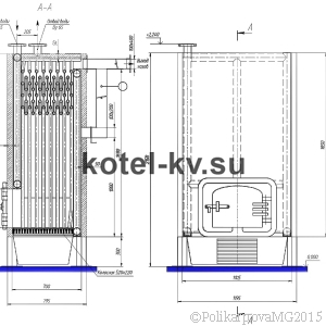 Чертеж угольного котла 150 кВт