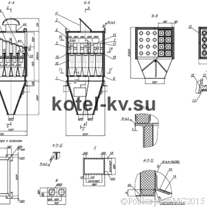 Чертеж циклона БЦ 2-4х(3+2)