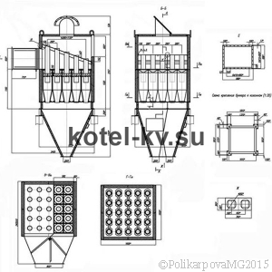 Чертеж циклона БЦ 2-5х(3+2)