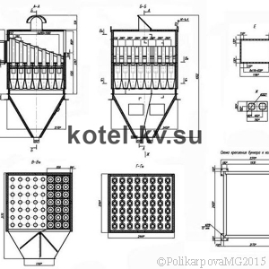 Чертеж циклона БЦ 2-7х(5+3)