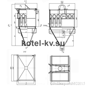 Чертеж циклона БЦ 259-(4x4)