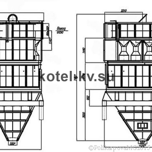 Чертеж циклона БЦ 512-2-(6x6)