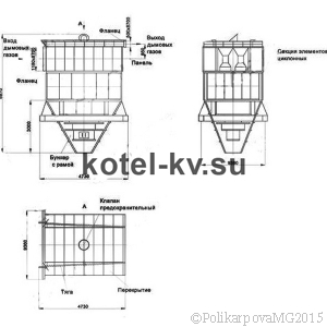 Чертеж циклона БЦ 512-3-(12x6)
