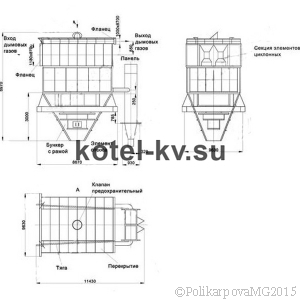 Чертеж циклона БЦ Р-512-6-(12x12)