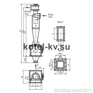 Чертеж циклона ЦН-15-300-1УП