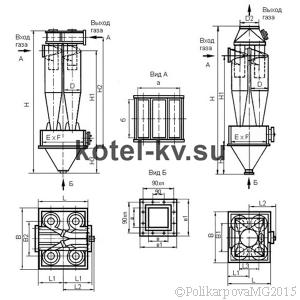 Чертеж циклона ЦН-15-700-4СП