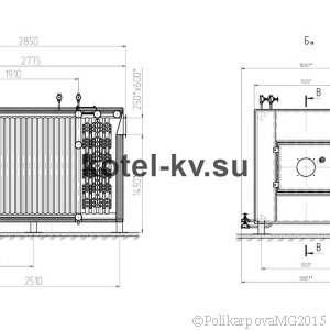Чертеж газового котла 1 МВт вид 2