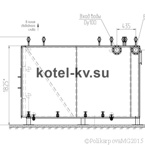 Чертеж газового котла 1 МВт