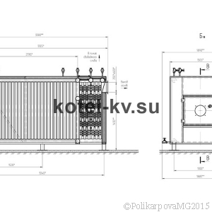 Чертеж газового котла 1,2 МВт вид 2