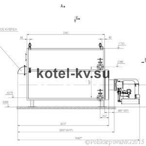 Чертеж газового котла 500 кВт вид 2