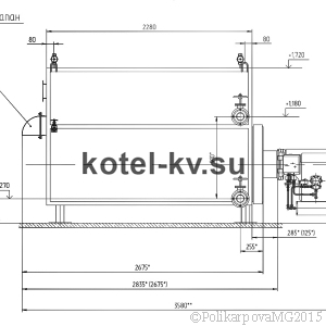 Чертеж газового котла 600 кВт