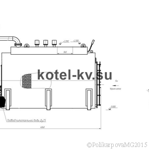 Чертеж газового парогенератора 1000 кг/ч вид сбоку