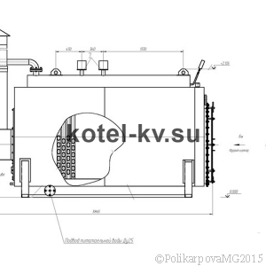 Чертеж газового парогенератора 700 кг/ч вид сбоку