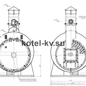 Чертеж газового парогенератора 700 кг/ч фронт