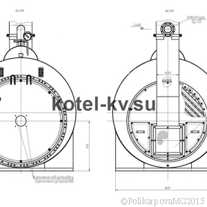 Чертеж парового котла 1000 кг/ч дизельного фронт котла