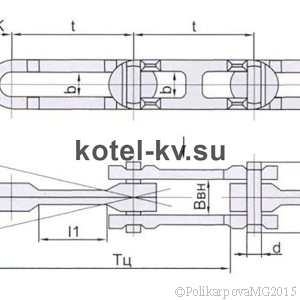 Чертеж цепи транспортера ТС